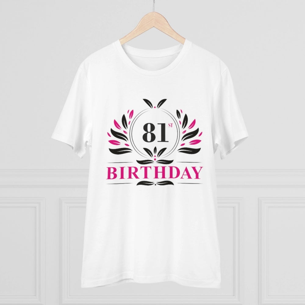 Men'S Pc Cotton 81St Birthday Printed T Shirt (Color: White, T