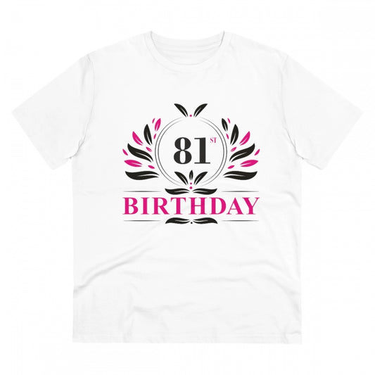 Men'S Pc Cotton 81St Birthday Printed T Shirt (Color: White, T