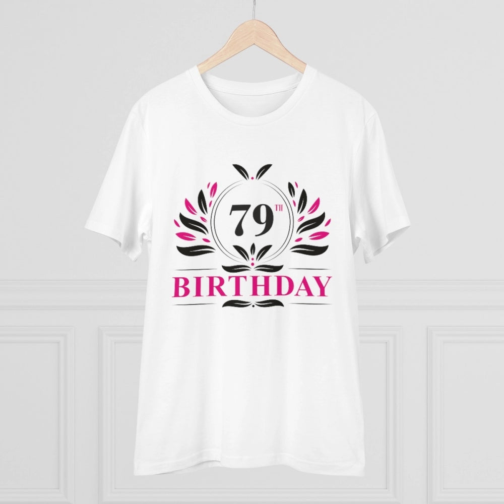 Men'S Pc Cotton 79Th Birthday Printed T Shirt (Color: White, T