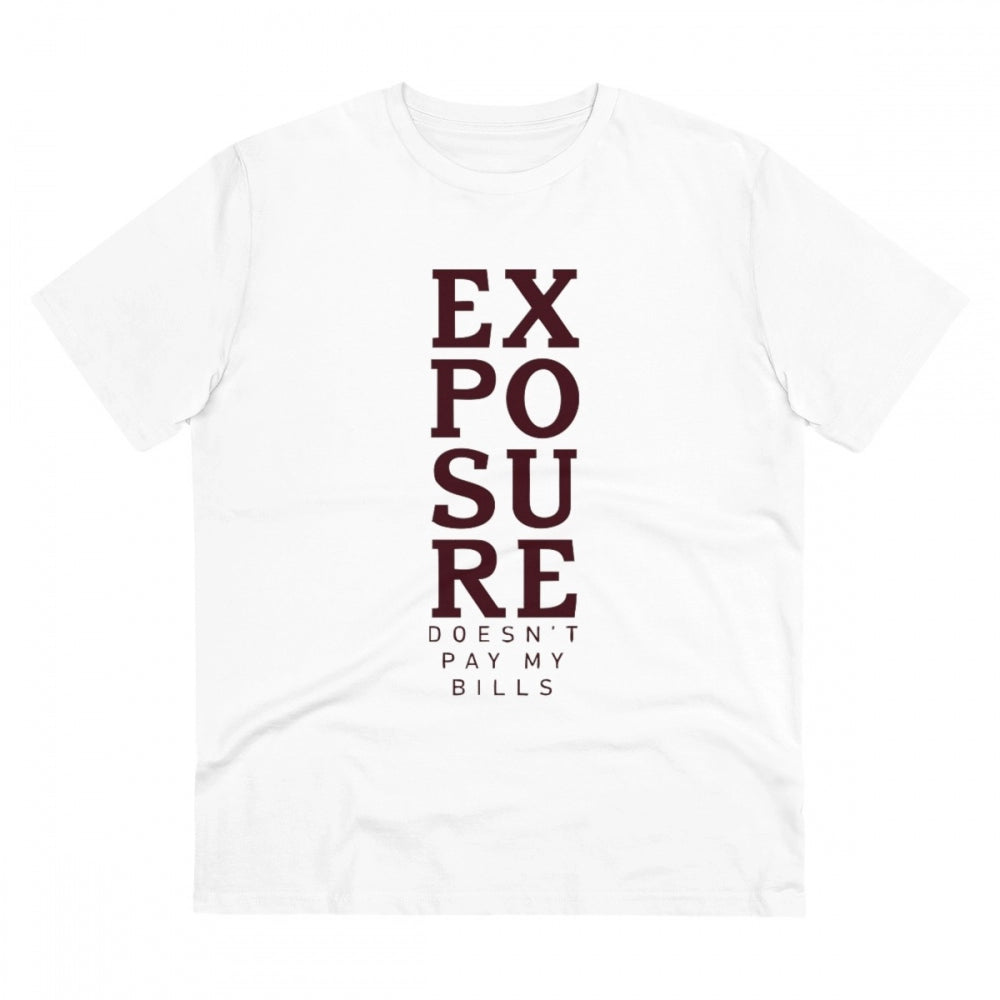 Men'S Pc Cotton Exposure Printed T Shirt (Color: White, Thread