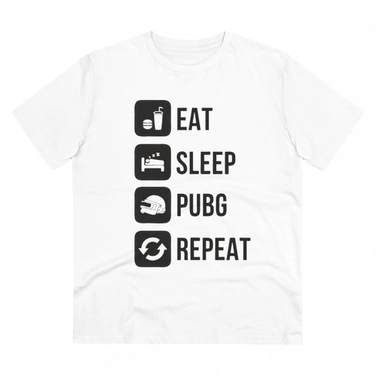 Men'S Pc Cotton Eat Sleep Pubg Repeat Printed T Shirt (Color