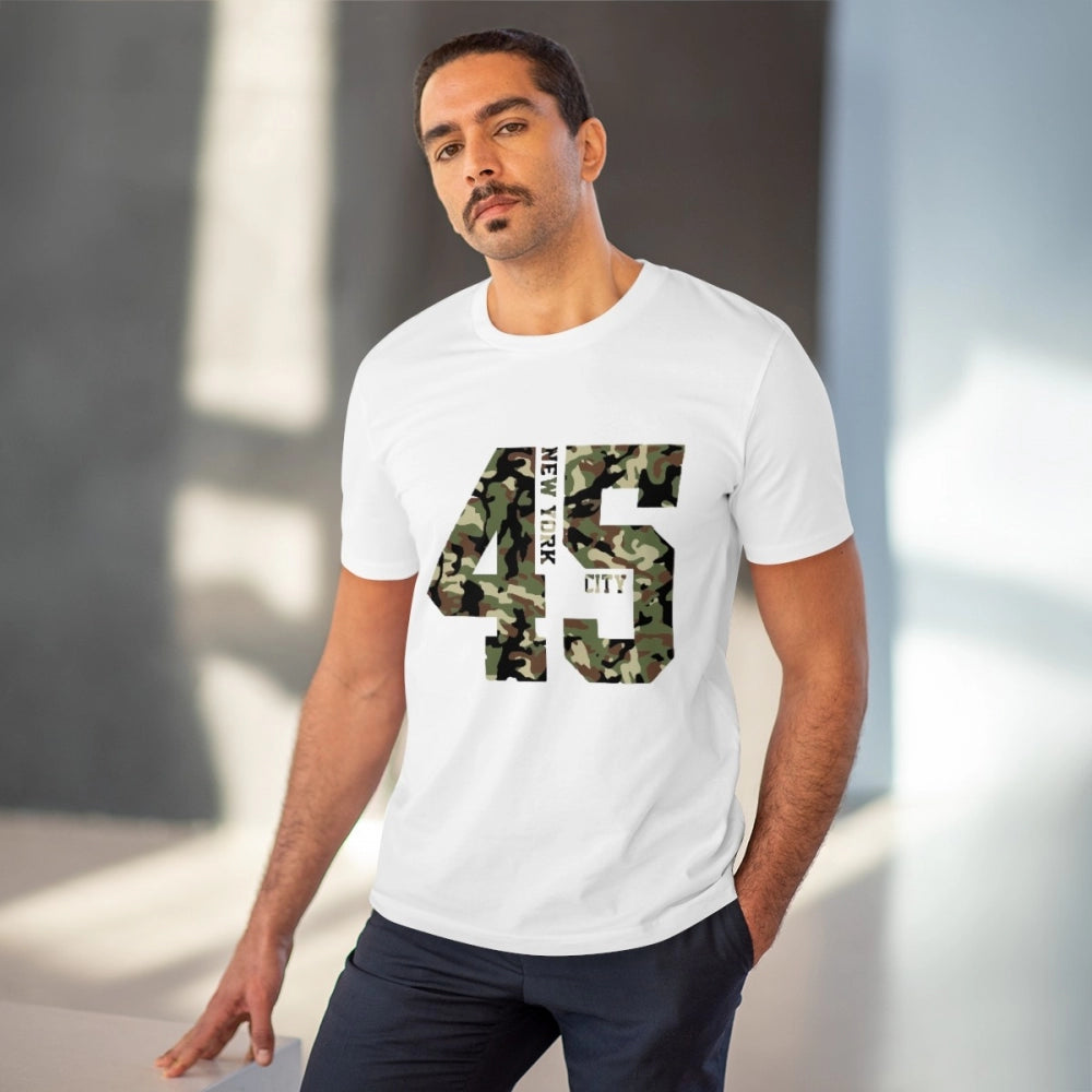 Men'S Pc Cotton New York City Printed T Shirt (Color: White, T