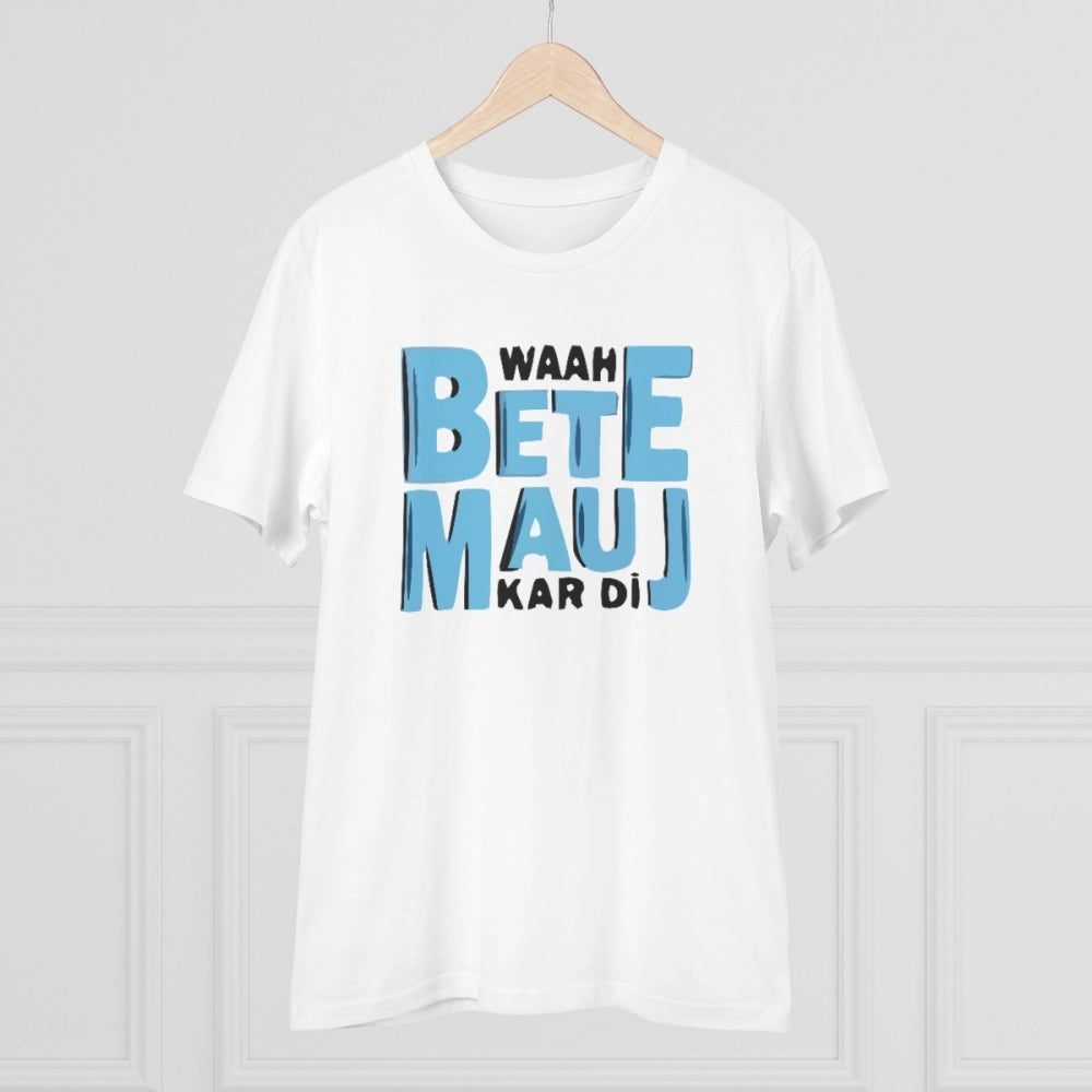 Men'S Pc Cotton Mojj Kardi Printed T Shirt (Color: White, Thre