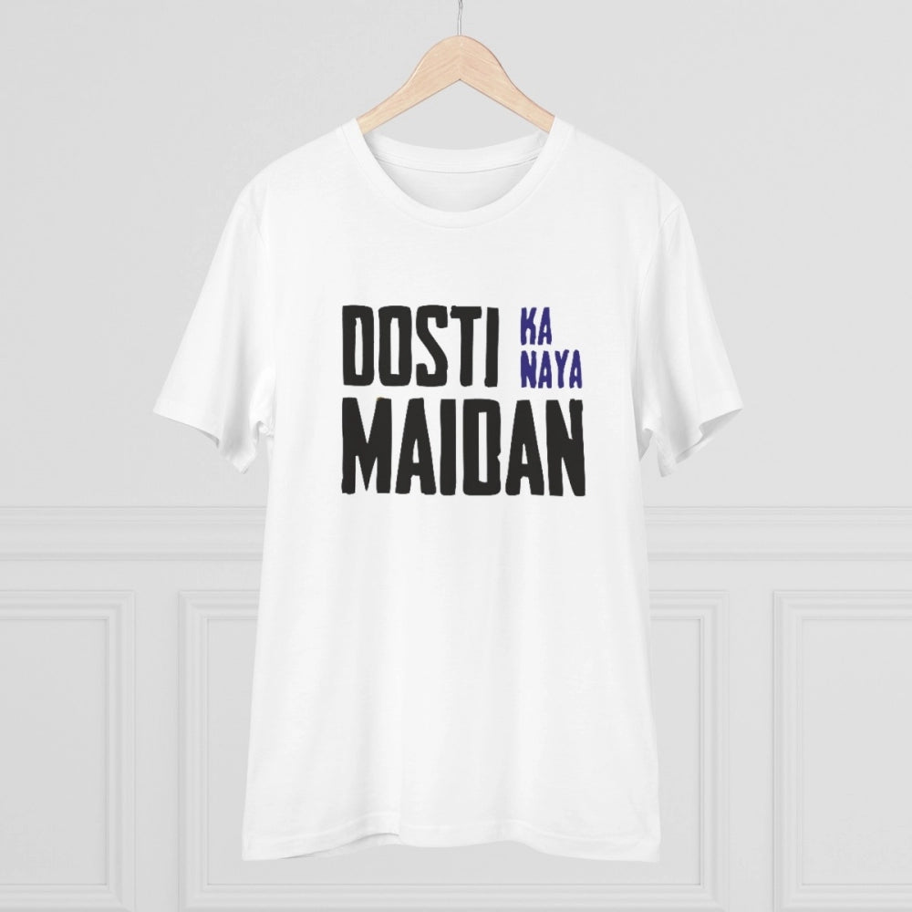 Men'S Pc Cotton Dosti Ka Naya Maidan Printed T Shirt (Color: W