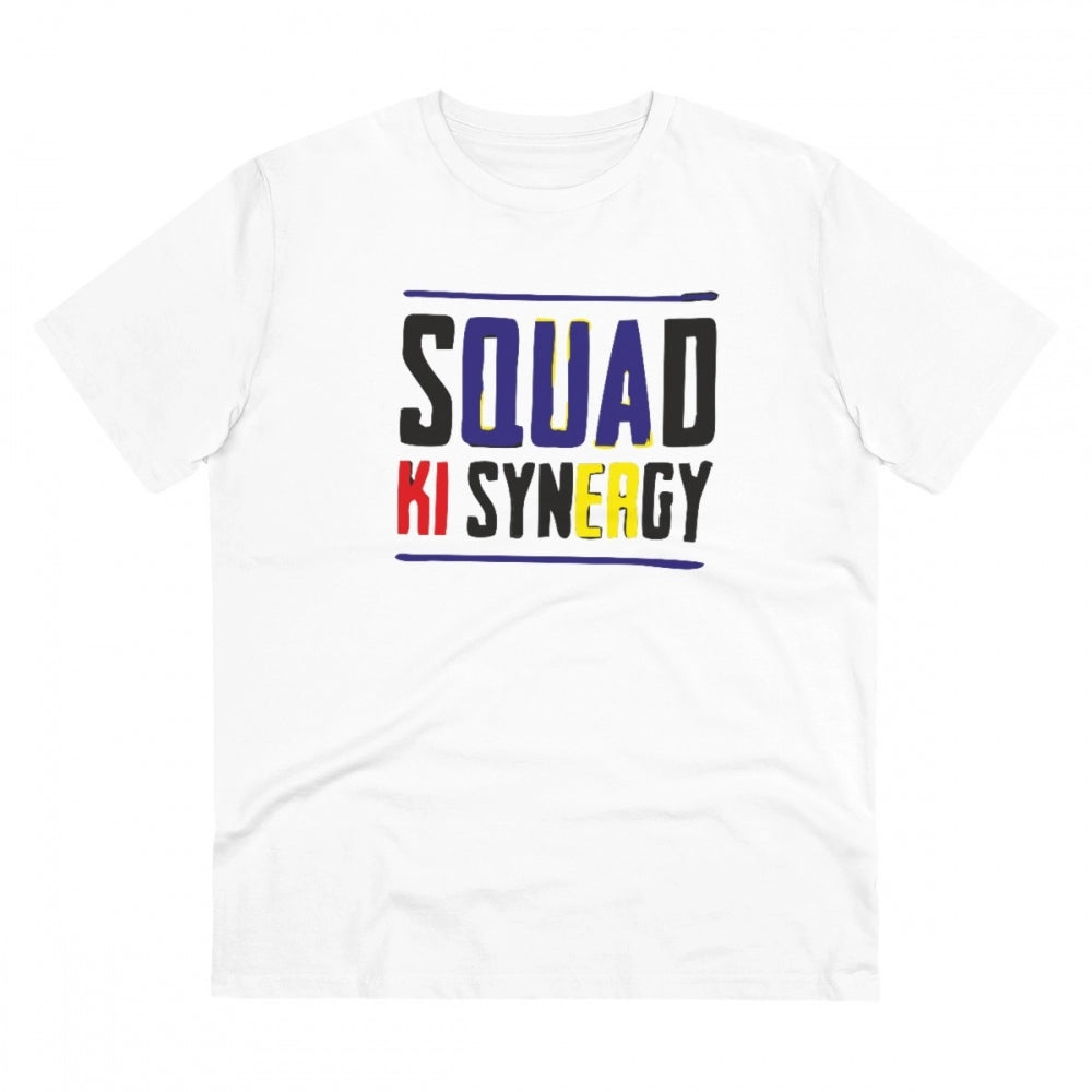 Men'S Pc Cotton Squed Ki Syneagy Printed T Shirt (Color: White