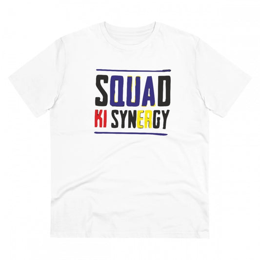 Men'S Pc Cotton Squed Ki Syneagy Printed T Shirt (Color: White