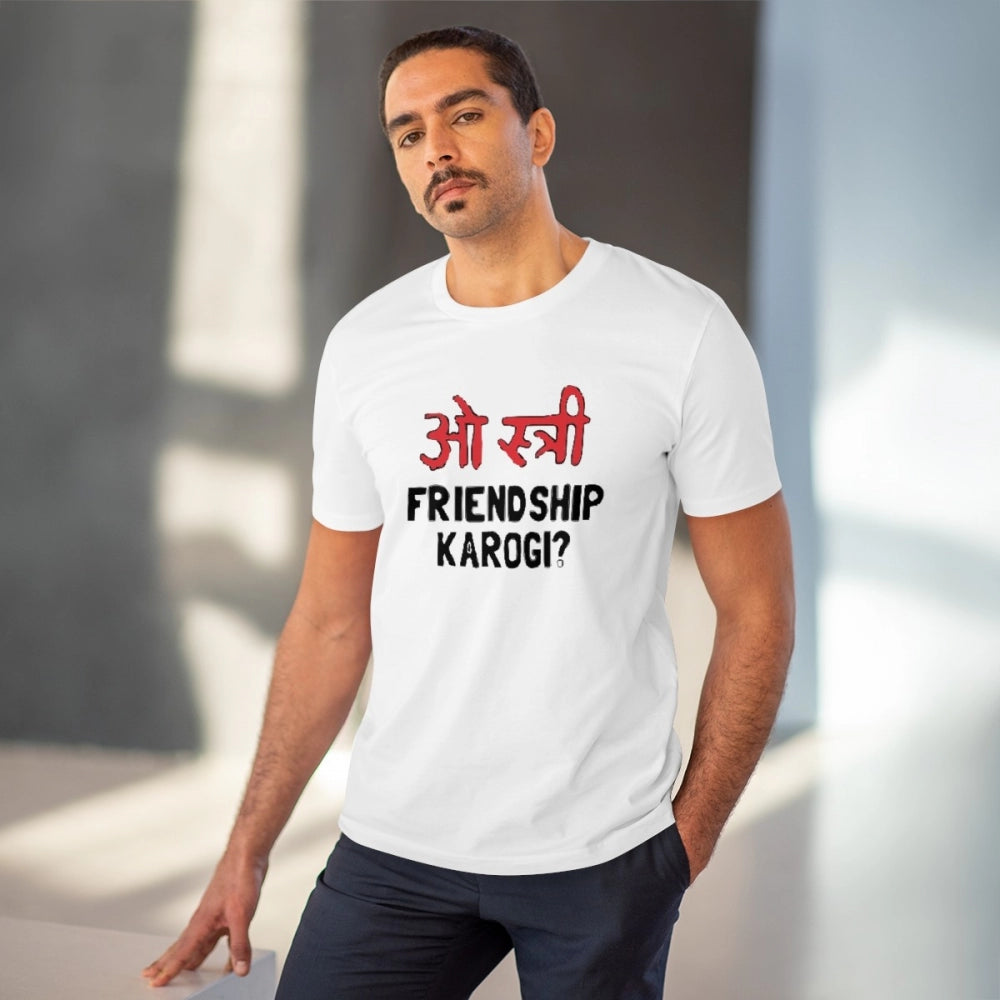 Men'S Pc Cotton Oo Shtree Friendship Karogi Kya Printed T Shir