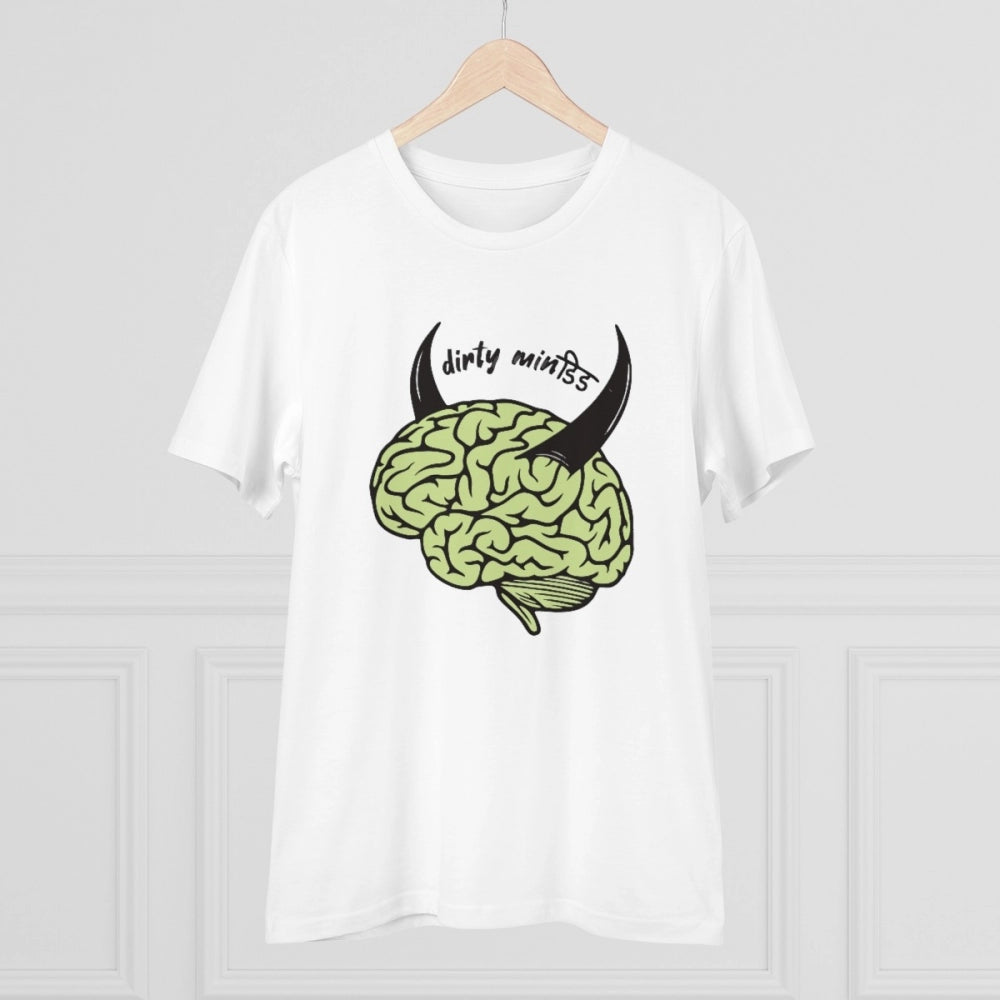 Men'S Pc Cotton Dirty Minddid Printed T Shirt (Color: White, T