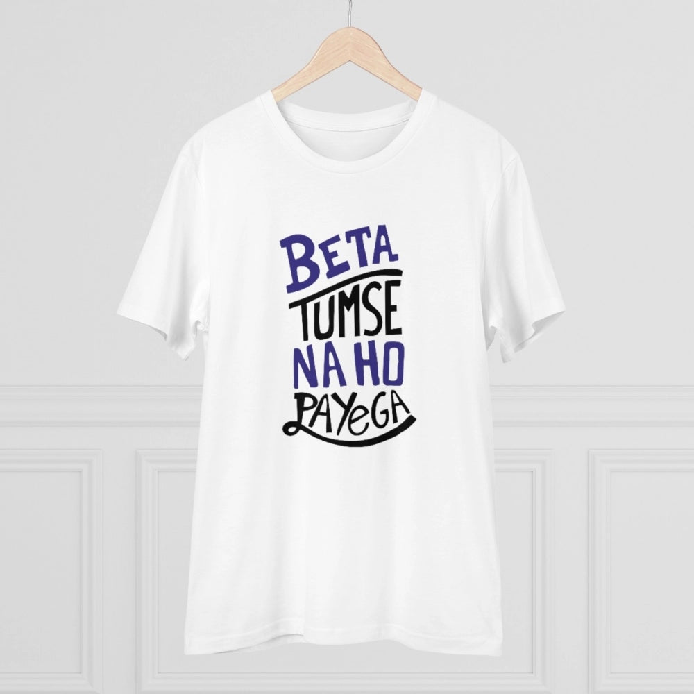 Men'S Pc Cotton Tumse Na Ho Payega Printed T Shirt (Color: Whi