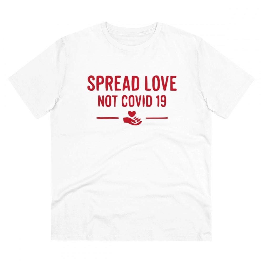 Men'S Pc Cotton Spread Love Not Covid 19 Printed T Shirt (Colo