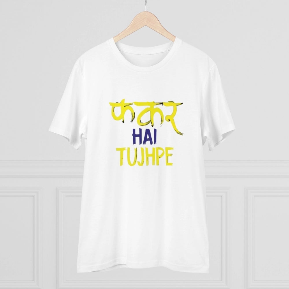 Men'S Pc Cotton Phakar Hai Tuhjpe Printed T Shirt (Color: Whit