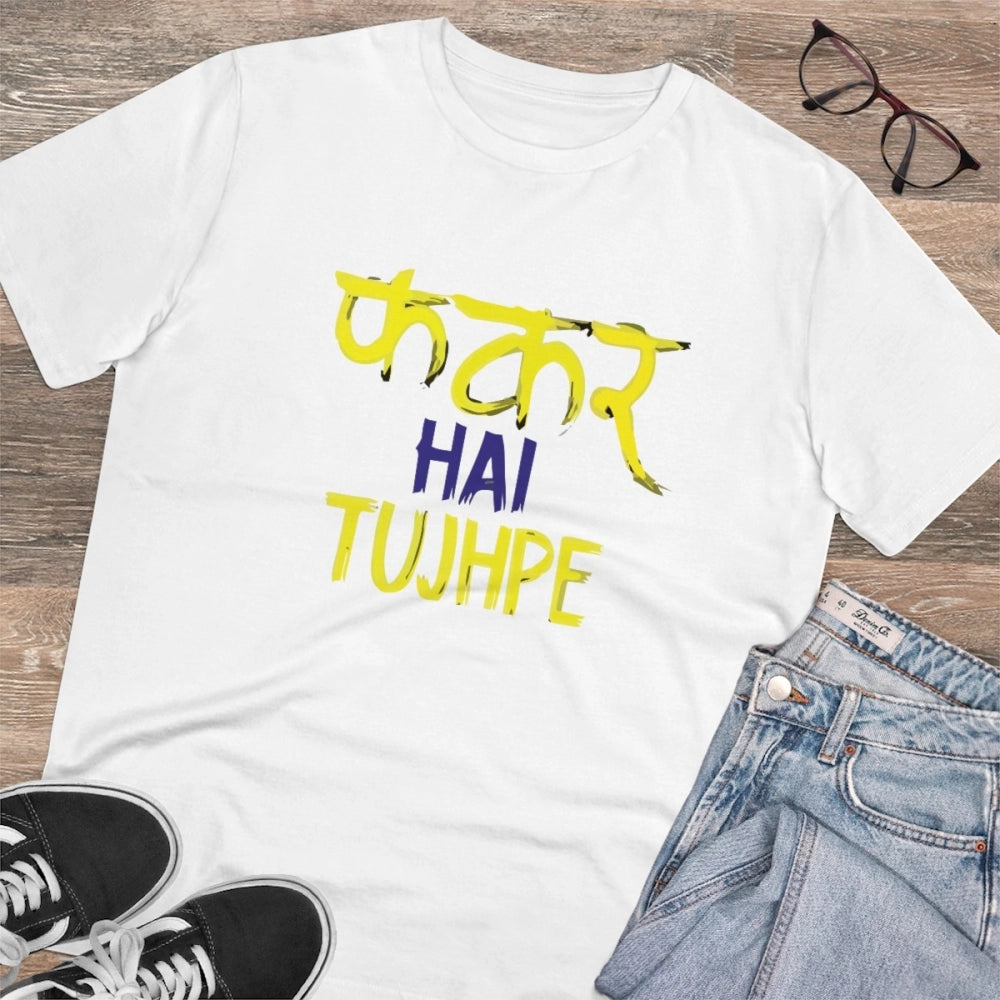 Men'S Pc Cotton Phakar Hai Tuhjpe Printed T Shirt (Color: Whit