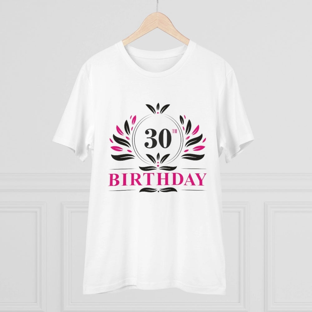 Men'S Pc Cotton 30Th Birthday Printed T Shirt (Color: White, T