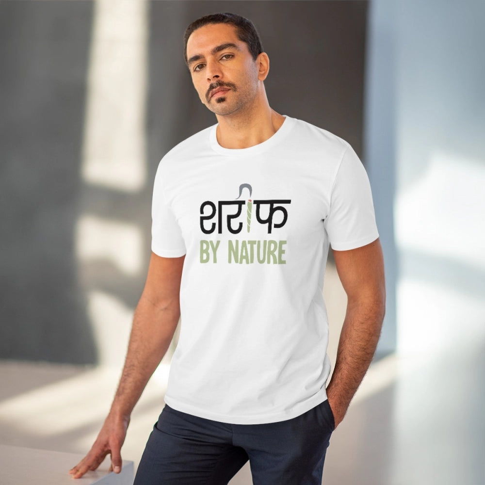 Men'S Pc Cotton Sarif By Nature Printed T Shirt (Color: White,