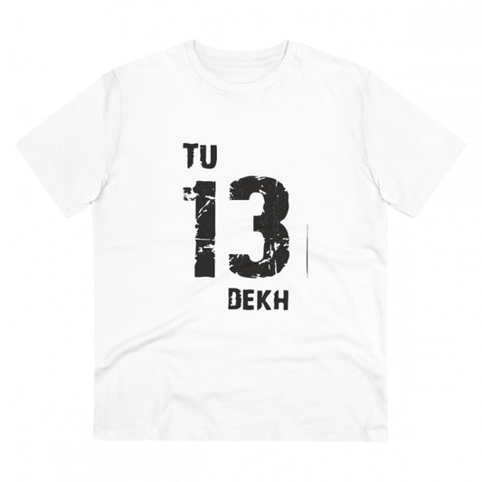 Men'S Pc Cotton Tu 13 Dekh Printed T Shirt (Color: White, Thre