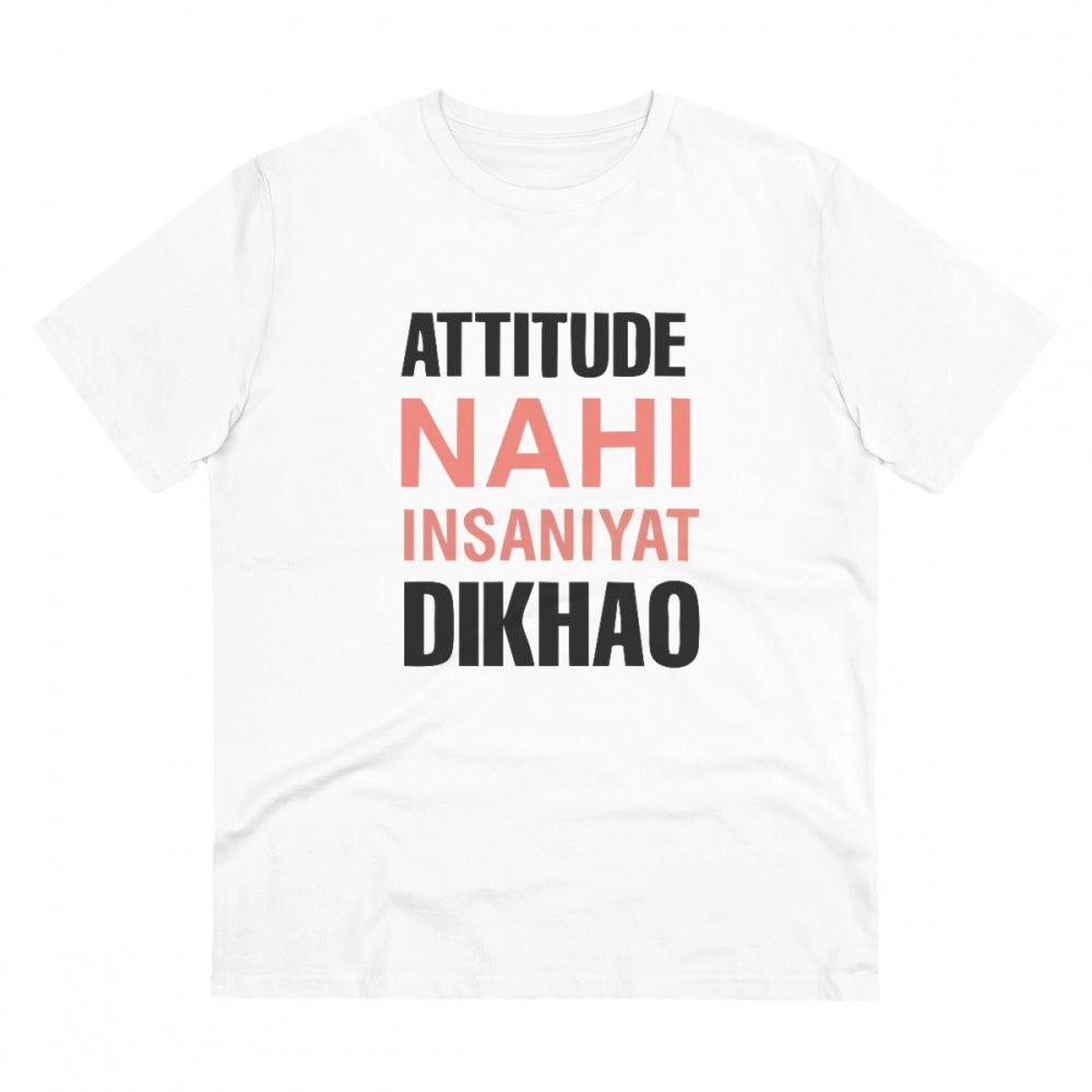Men'S Pc Cotton Attitude Nahi Insaniyat Dikhao Printed T Shirt