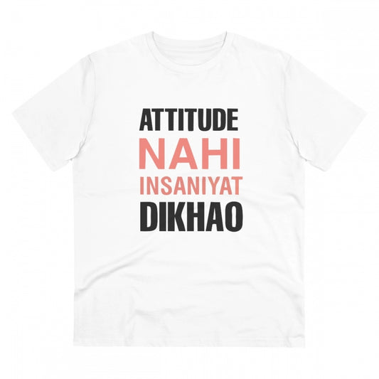 Men'S Pc Cotton Attitude Nahi Insaniyat Dikhao Printed T Shirt
