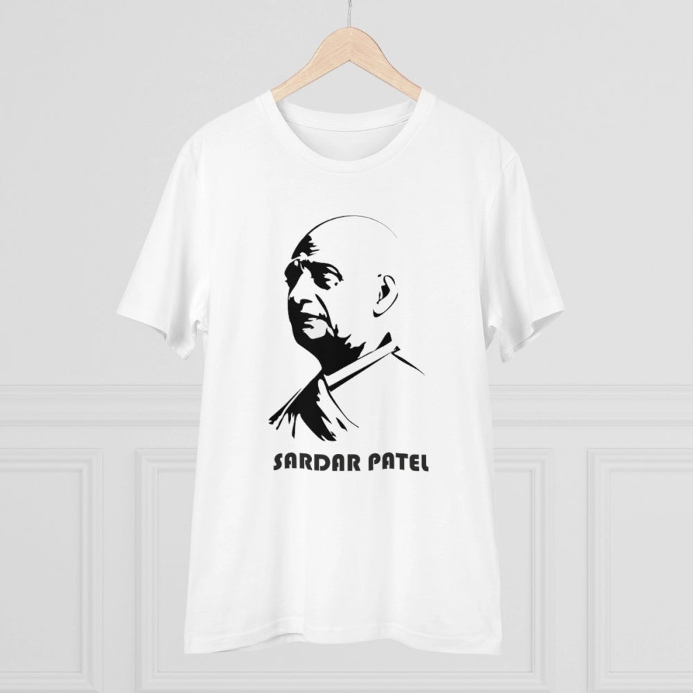 Men'S Pc Cotton Sardar Patel Printed T Shirt (Color: White, Th