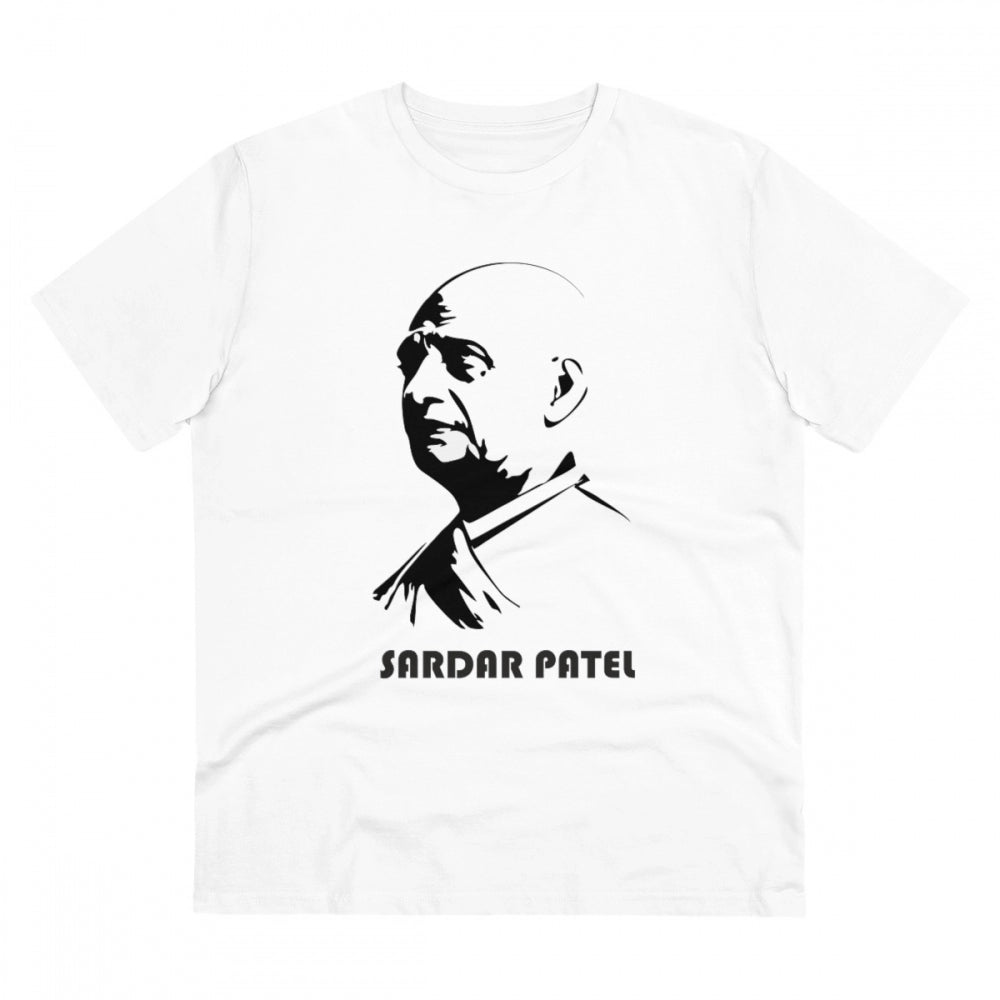 Men'S Pc Cotton Sardar Patel Printed T Shirt (Color: White, Th