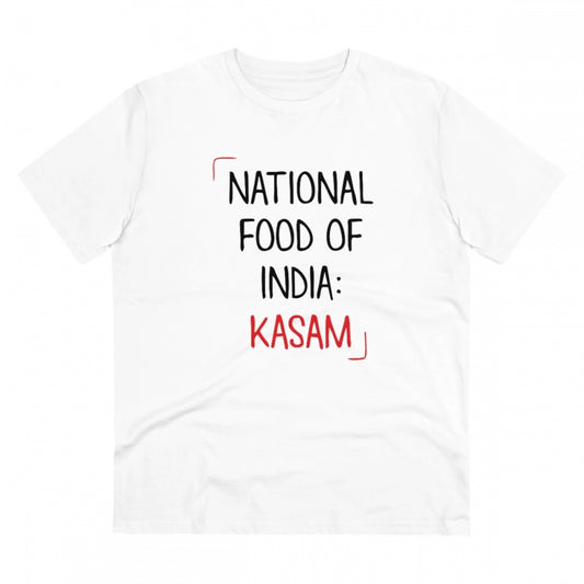 Men'S Pc Cotton India Kasam Printed T Shirt (Color: White, Thr
