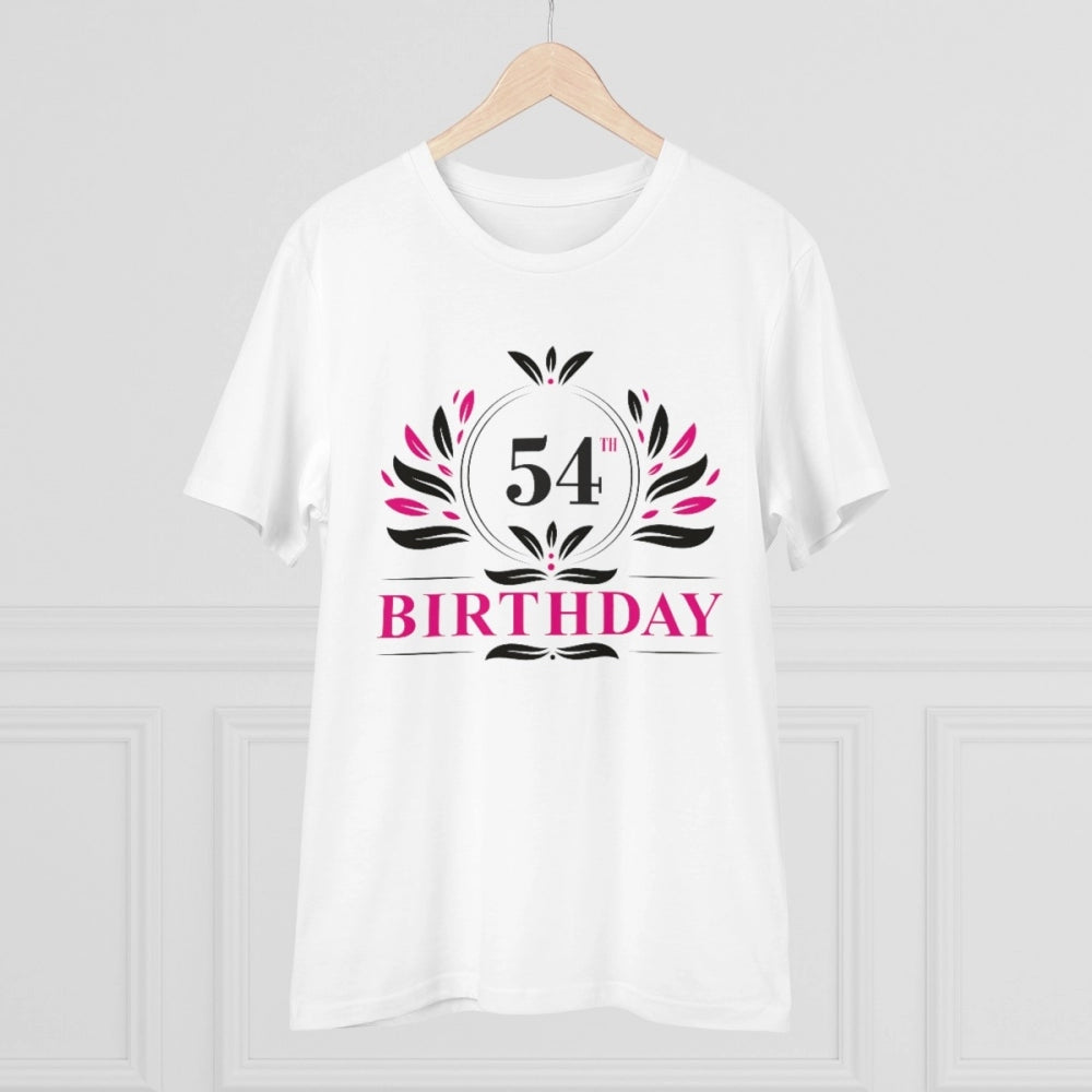 Men'S Pc Cotton 54Th Birthday Printed T Shirt (Color: White, T