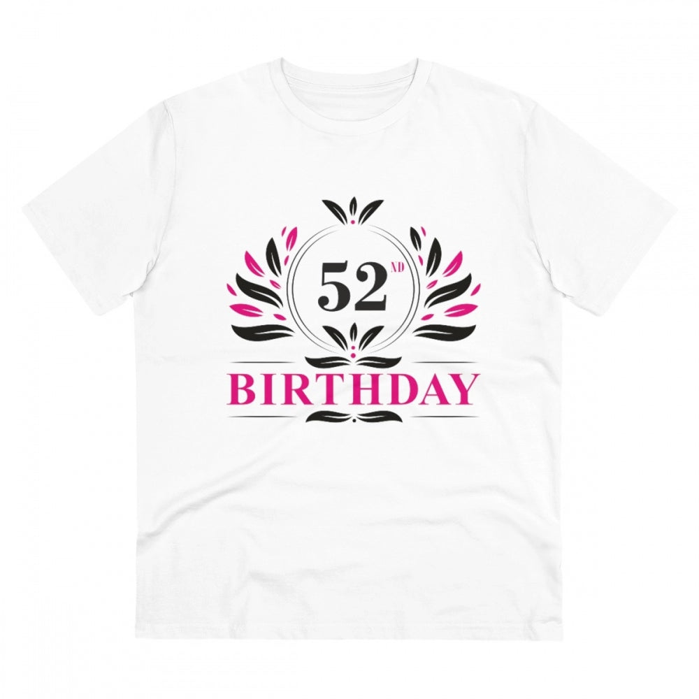 Men'S Pc Cotton 52Nd Birthday Printed T Shirt (Color: White, T