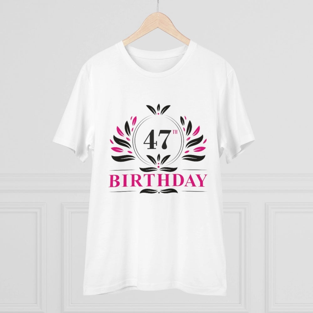 Men'S Pc Cotton 47Th Birthday Printed T Shirt (Color: White, T