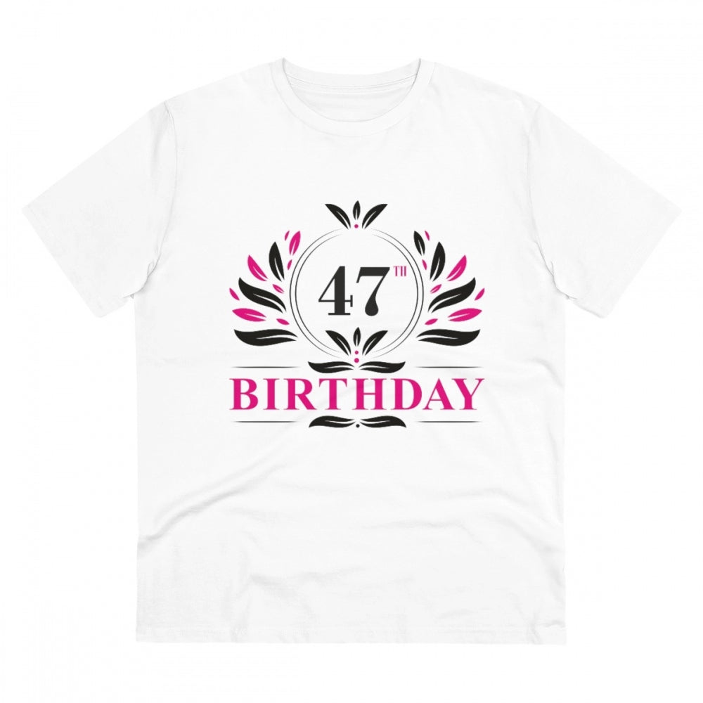 Men'S Pc Cotton 47Th Birthday Printed T Shirt (Color: White, T