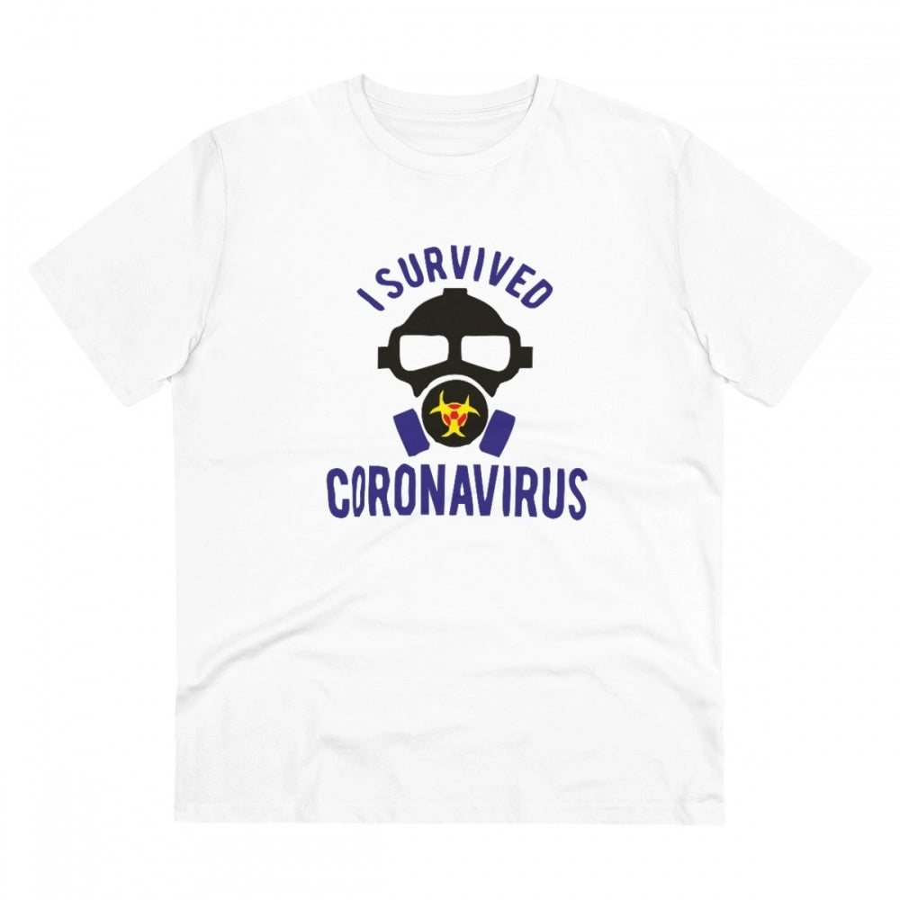 Men'S Pc Cotton I Survived Coronavirus Printed T Shirt (Color