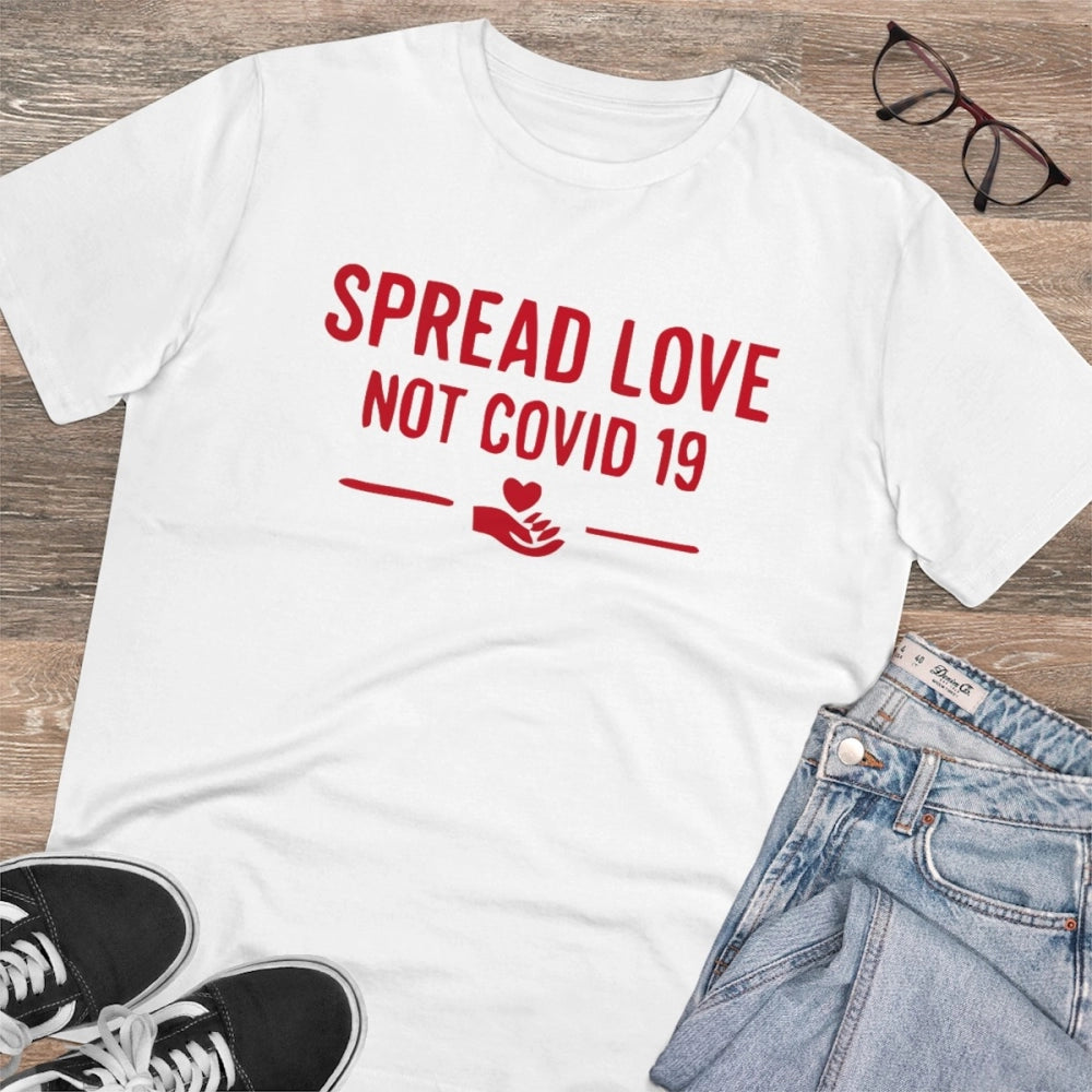 Men'S Pc Cotton Spread Love Not Covid 19 Printed T Shirt (Colo