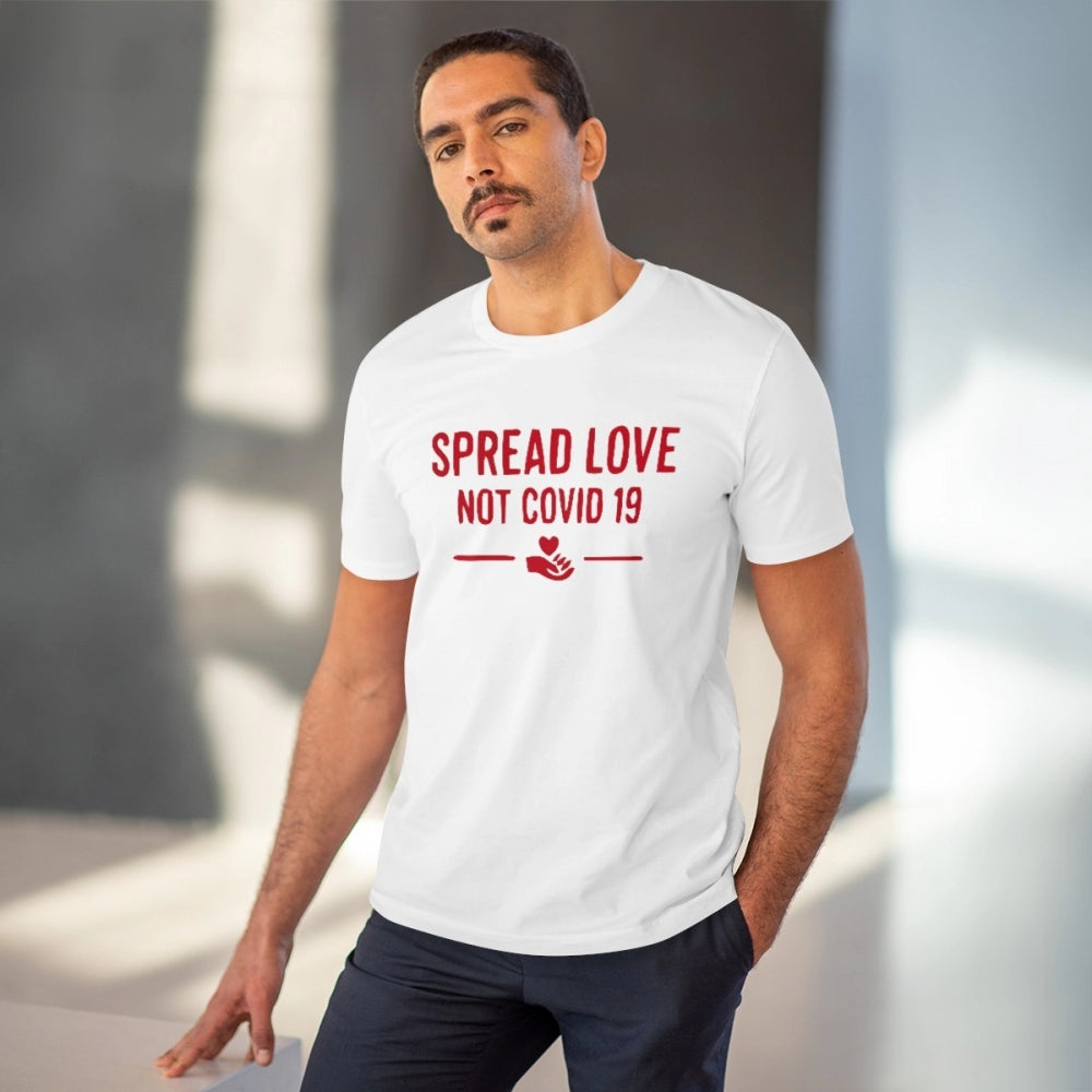 Men'S Pc Cotton Spread Love Not Covid 19 Printed T Shirt (Colo
