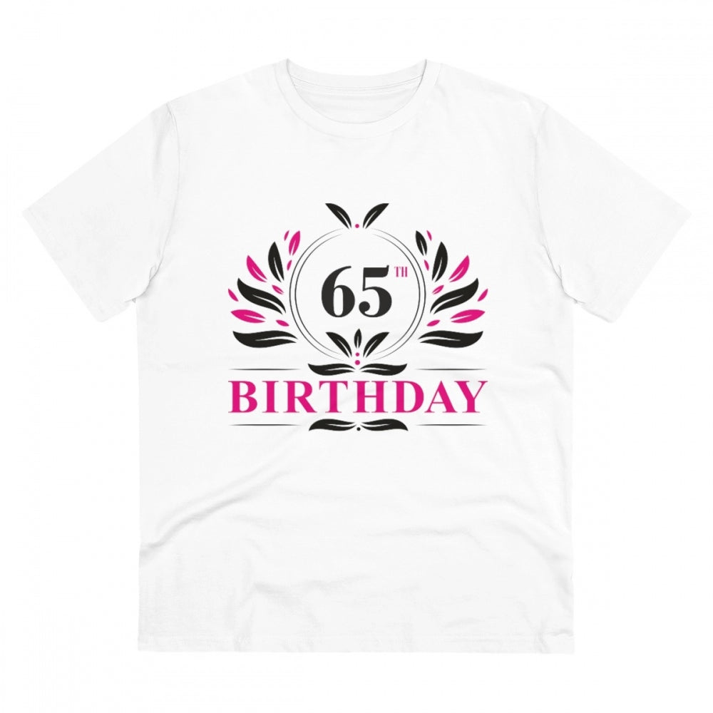 Men'S Pc Cotton 65Th Birthday Printed T Shirt (Color: White, T