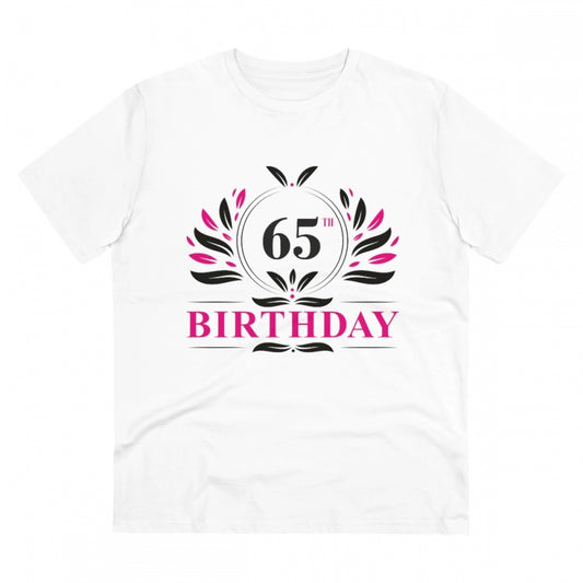 Men'S Pc Cotton 65Th Birthday Printed T Shirt (Color: White, T