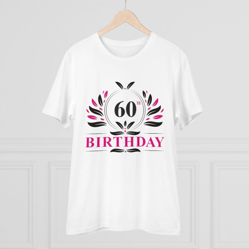 Men'S Pc Cotton 60Th Birthday Printed T Shirt (Color: White, T