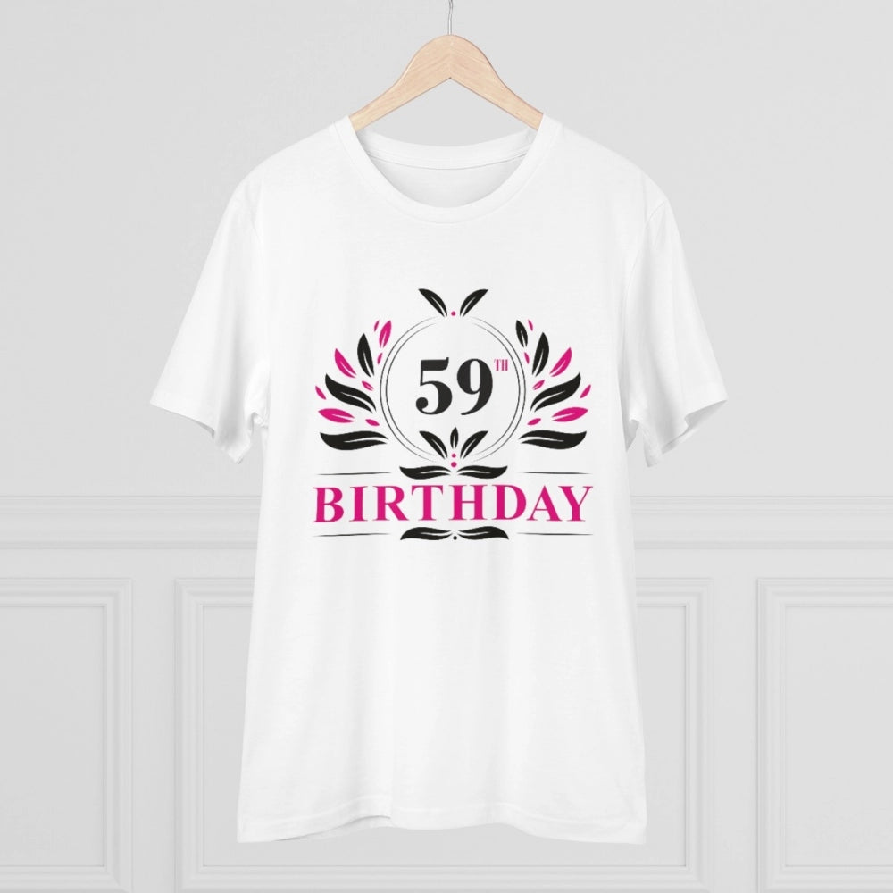 Men'S Pc Cotton 59Th Birthday Printed T Shirt (Color: White, T