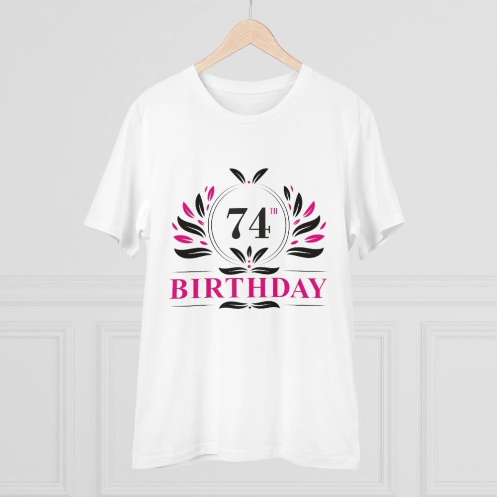 Men'S Pc Cotton 74Th Birthday Printed T Shirt (Color: White, T