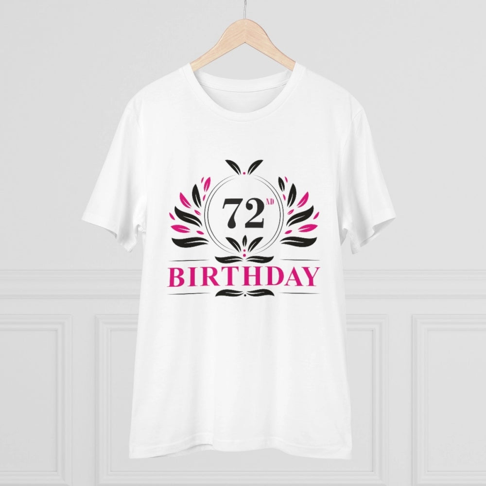 Men'S Pc Cotton 72Nd Birthday Printed T Shirt (Color: White, T