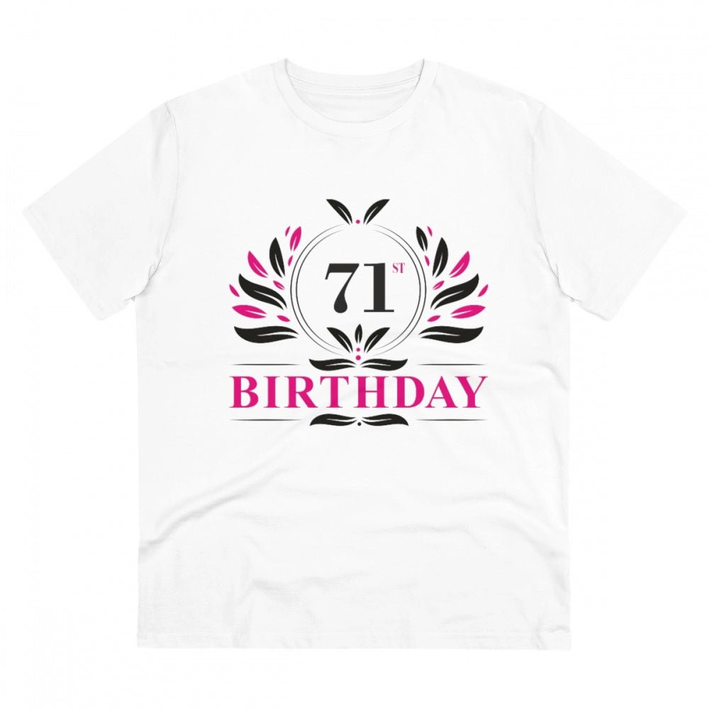 Men'S Pc Cotton 71St Birthday Printed T Shirt (Color: White, T