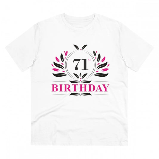 Men'S Pc Cotton 71St Birthday Printed T Shirt (Color: White, T