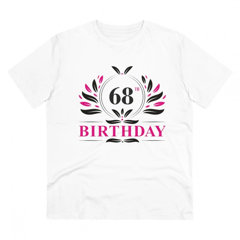 Men'S Pc Cotton 68Th Birthday Printed T Shirt (Color: White, T