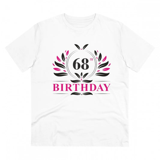 Men'S Pc Cotton 68Th Birthday Printed T Shirt (Color: White, T