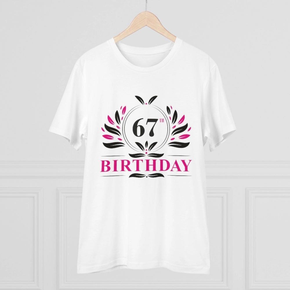 Men'S Pc Cotton 67Th Birthday Printed T Shirt (Color: White, T