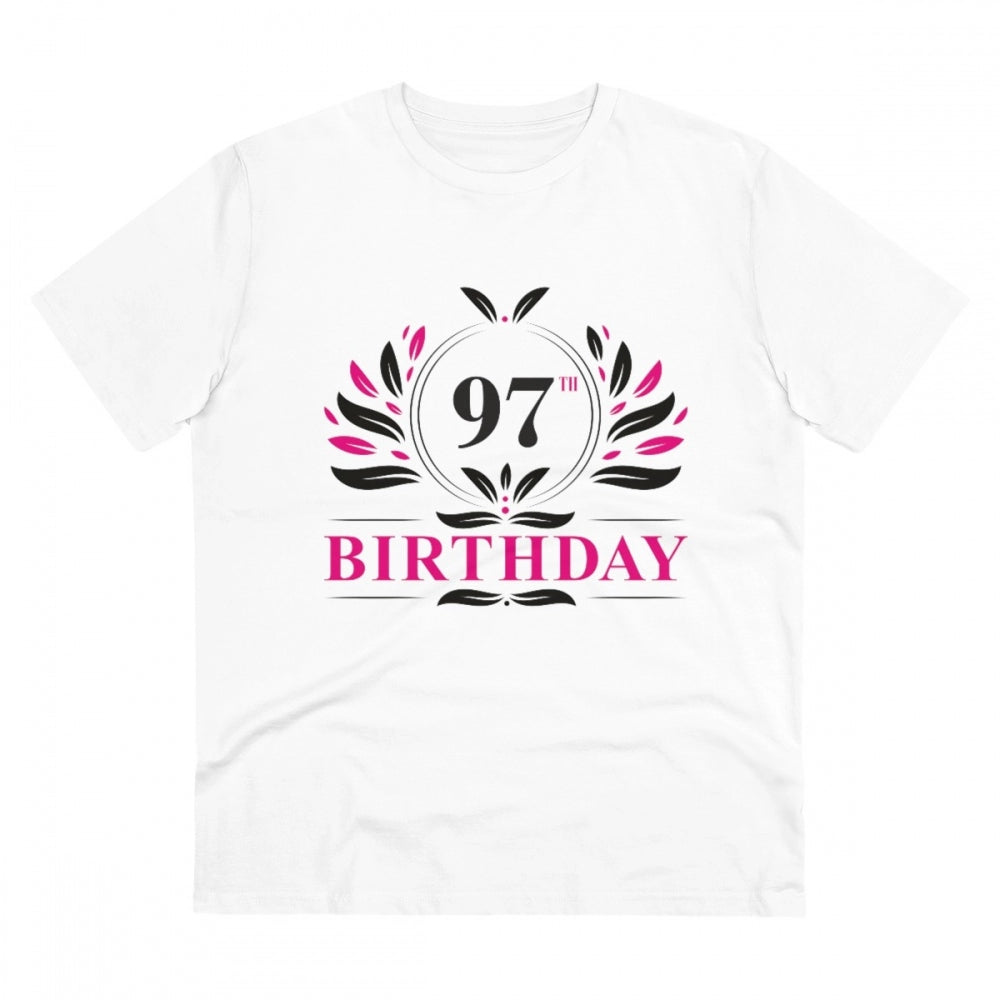 Men'S Pc Cotton 97Th Birthday Printed T Shirt (Color: White, T