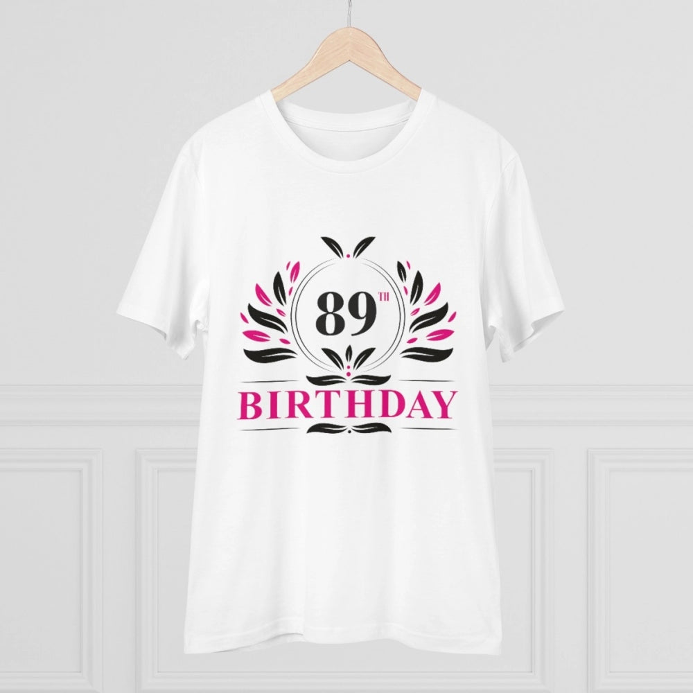 Men'S Pc Cotton 89Th Birthday Printed T Shirt (Color: White, T