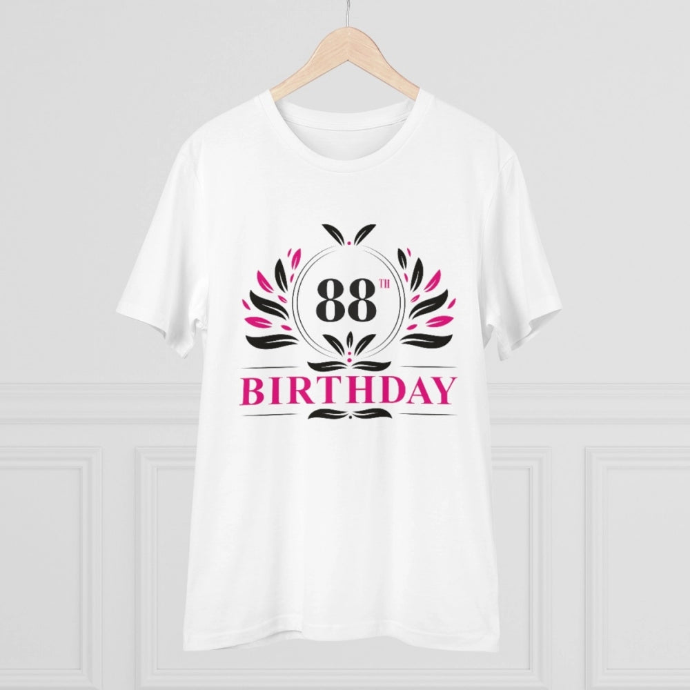 Men'S Pc Cotton 88Th Birthday Printed T Shirt (Color: White, T