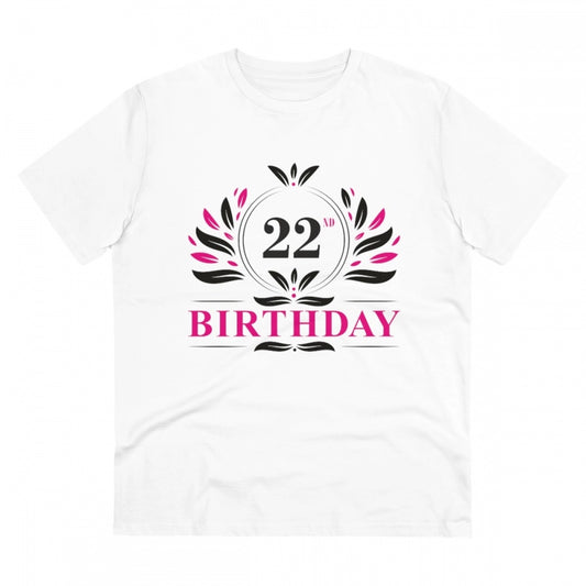 Men'S Pc Cotton 22Nd Birthday Printed T Shirt (Color: White, T