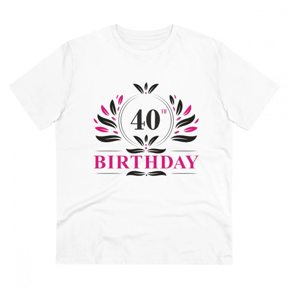 Men'S Pc Cotton 40Th Birthday Printed T Shirt (Color: White, T