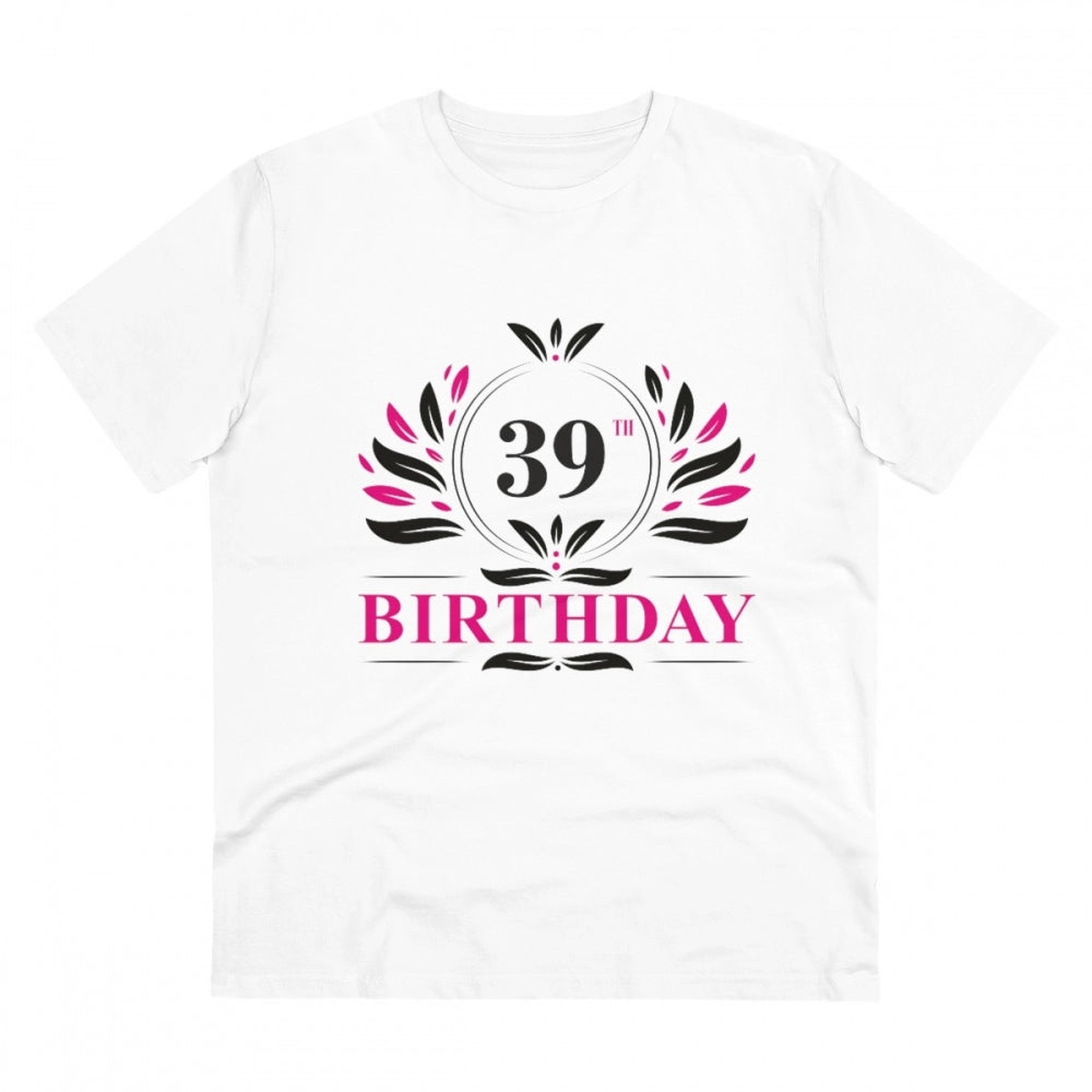 Men'S Pc Cotton 39Th Birthday Printed T Shirt (Color: White, T