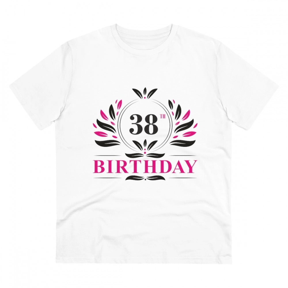 Men'S Pc Cotton 38Th Birthday Printed T Shirt (Color: White, T