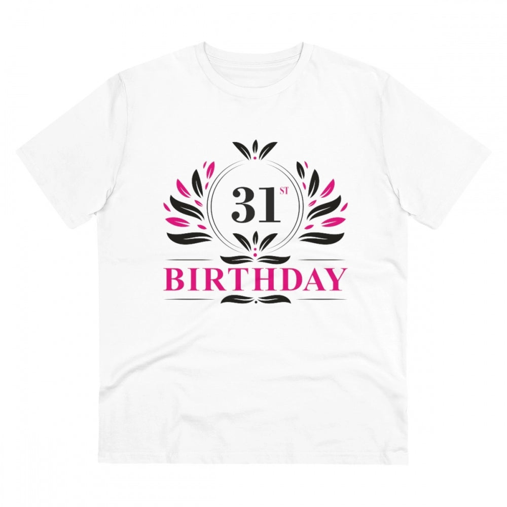 Men'S Pc Cotton 31St Birthday Printed T Shirt (Color: White, T